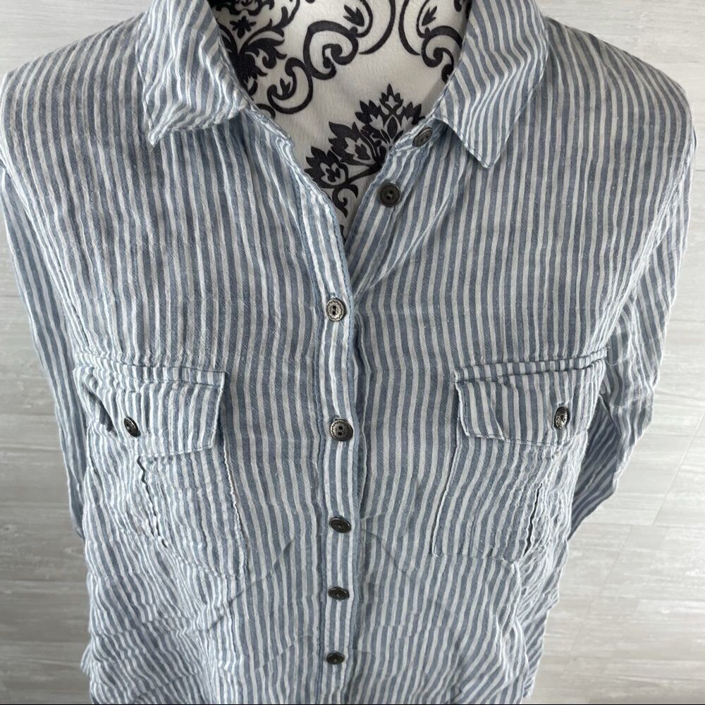 Free People Striped Multiprint Button Down Top - Picture 3 of 9